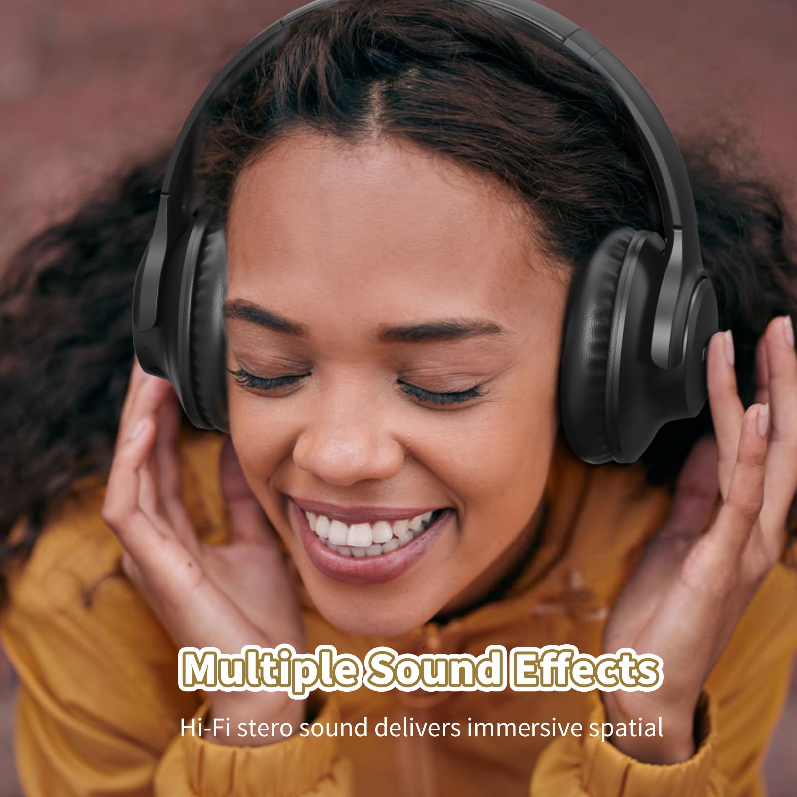 KVIDIO Bluetooth Headphones Over Ear, 65 Hours Wireless Headphones with Microphone, Foldable Lightweight HiFi Stereo Headset with Deep Bass Headphones for Travel Work Laptop PC Cellphone 🍁 All In One Marketplace Canada
