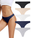 VOENXE Seamless Women Underwear Thongs,No Show Ladies Panties,Breathable Active Sports Thong,Invisible Workout Undies 5 Pack 🍁 All In One Marketplace Canada