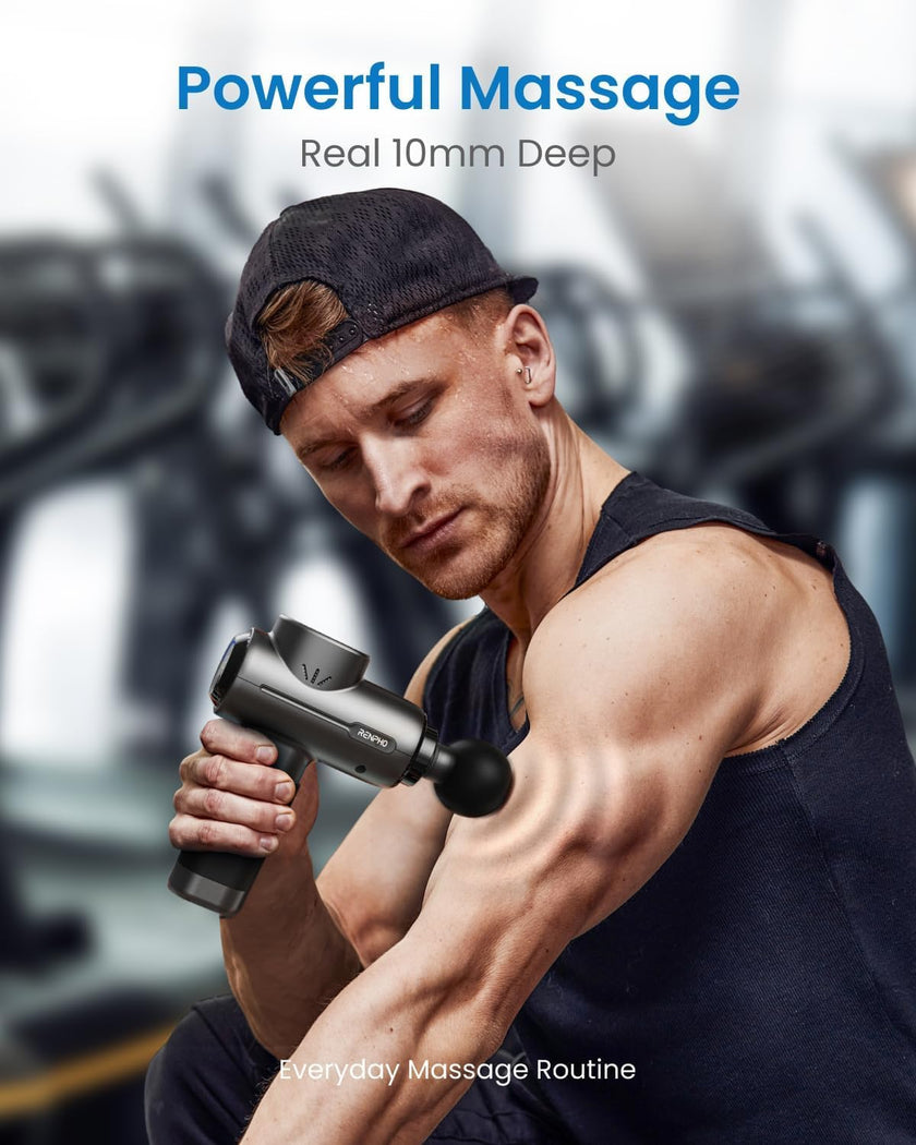 RENPHO Massage Gun, Powerful Massager Gun for Athletes, Percussion Massage Gun, Portable Hand held Electric Massager for Back, Carry Case, Gifts for Men Women, Active 🍁 All In One Marketplace Canada