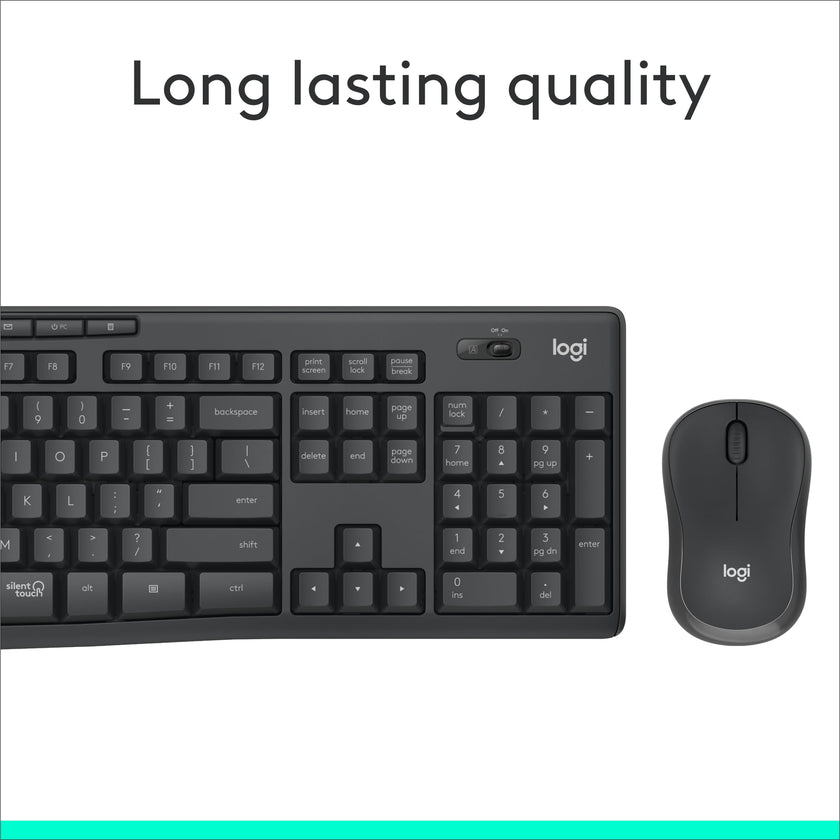 Logitech MK295 Mouse & Keyboard Combo with SilentTouch Technology, Full Numpad, Advanced Optical Tracking, Lag-Free, 90% Less Noise - Graphite 🍁 All In One Marketplace Canada