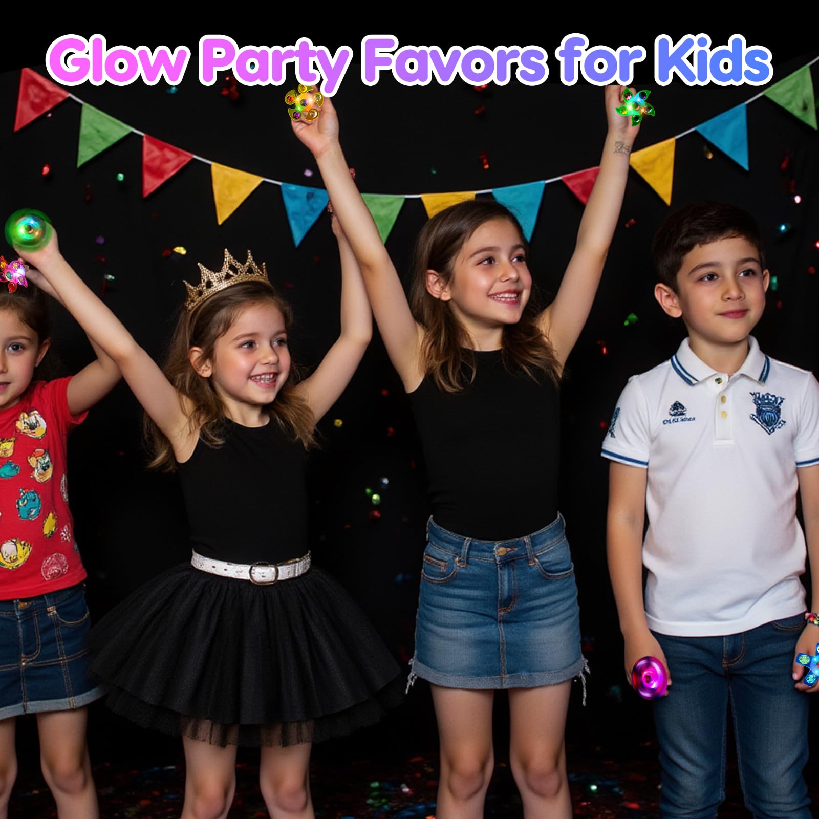 24PCS LED Light Up Fidget Spinner Rings Birthday Party Bag Fillers Glow Party Favors Bulk for Kids 4-8 8-12, Goodie Treat Bag Stuffers Pinata Fillers Carnival Prizes Classroom Treasure Box Toys 🍁 All In One Marketplace Canada