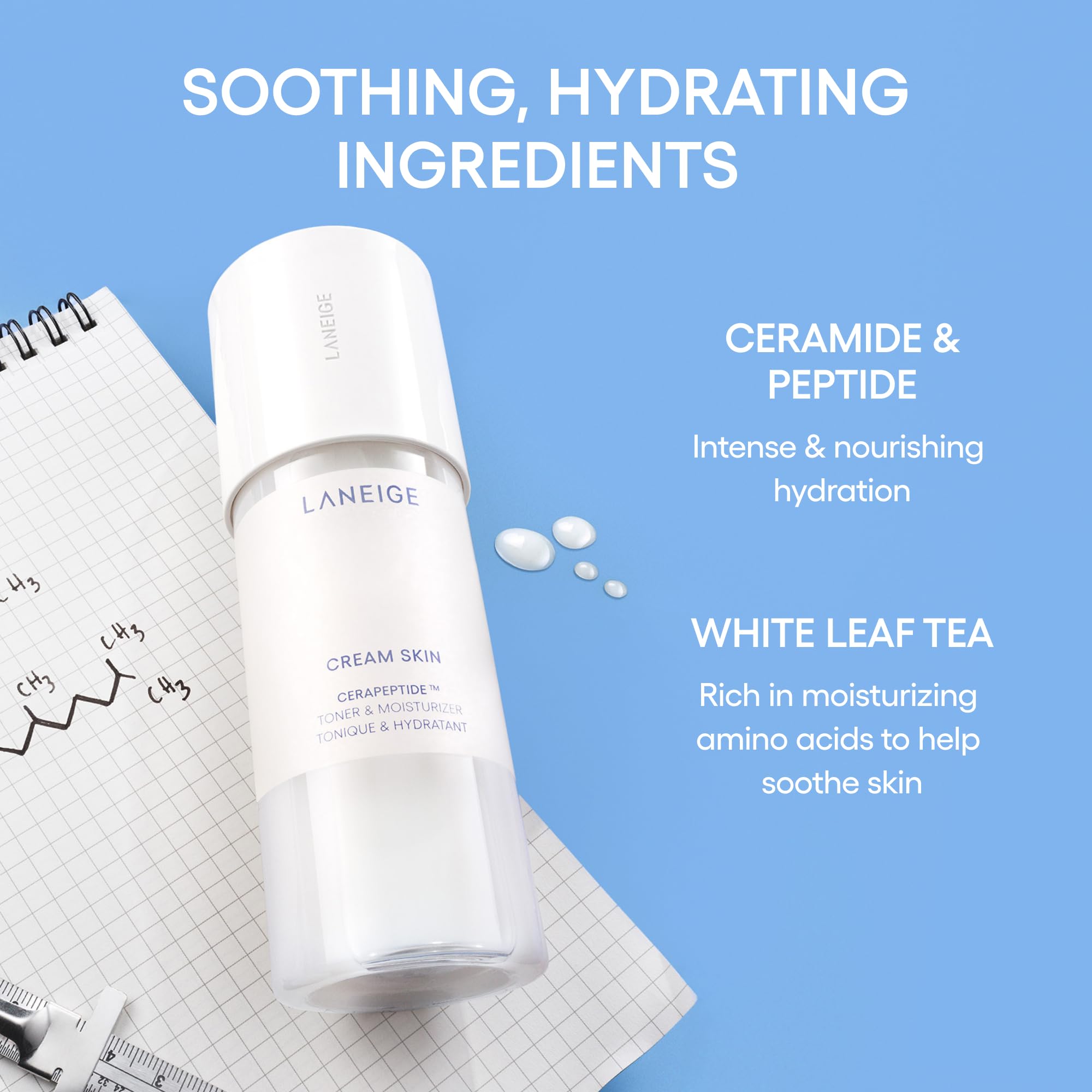 LANEIGE Cream Skin Toner & Moisturizer Mini: Lightweight Refillable Korean Milky Toner with Ceramide & Peptide for Hydration, Firming, & Barrier Support 🍁 All In One Marketplace Canada