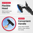 Tyroler 2-in-1 High Window Cleaning Tool | Window Squeegee Extendable with 30-205CM 5 Part Handle | Perfect Window Cleaning & Washing Kit (Black - Rubber) 🍁 All In One Marketplace Canada