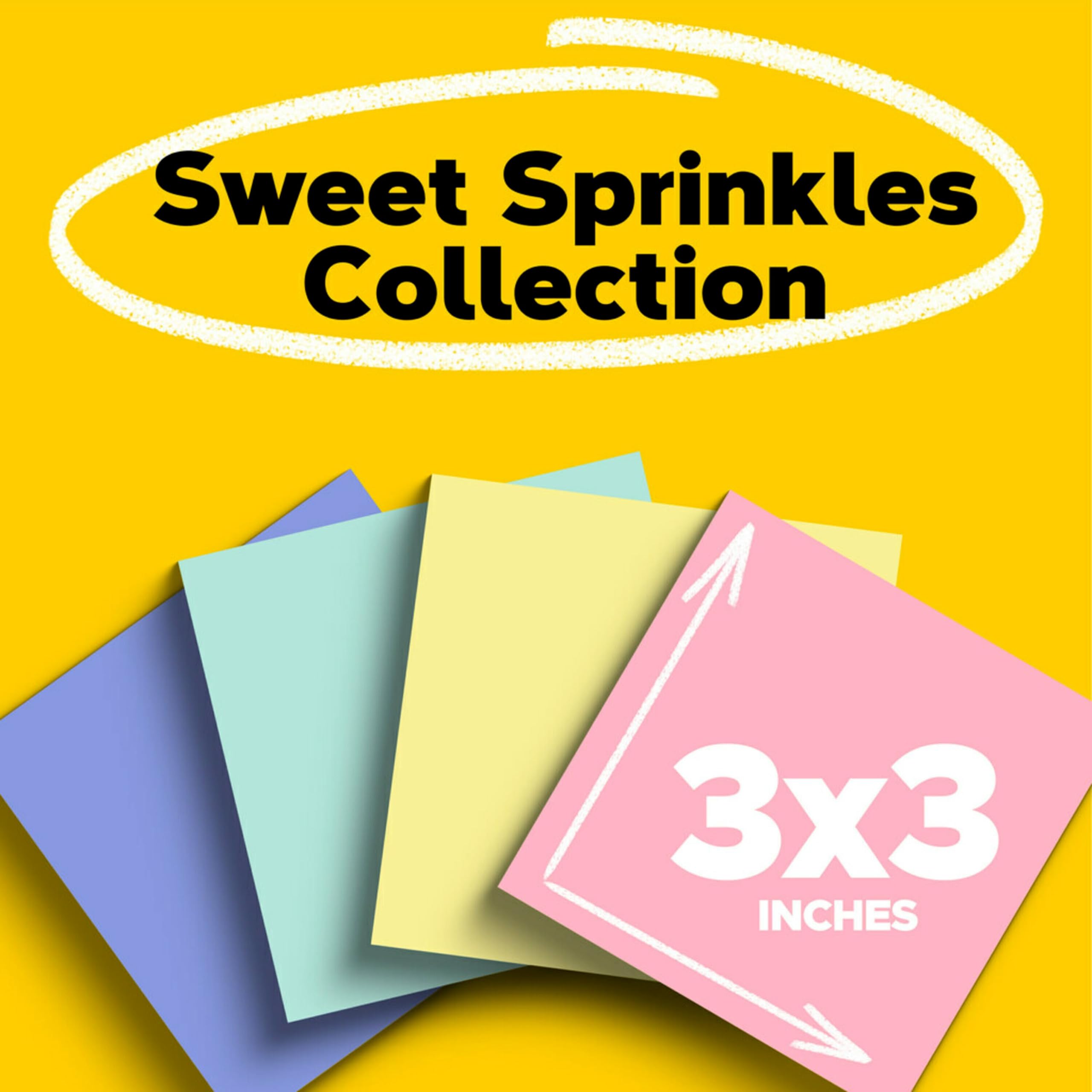 Post-it Greener Notes, 24 Bulk Sticky Note Pads, 3 x 3 in., Made with 100% Recycled Paper, Sweet Sprinkles Collection 🍁 All In One Marketplace Canada
