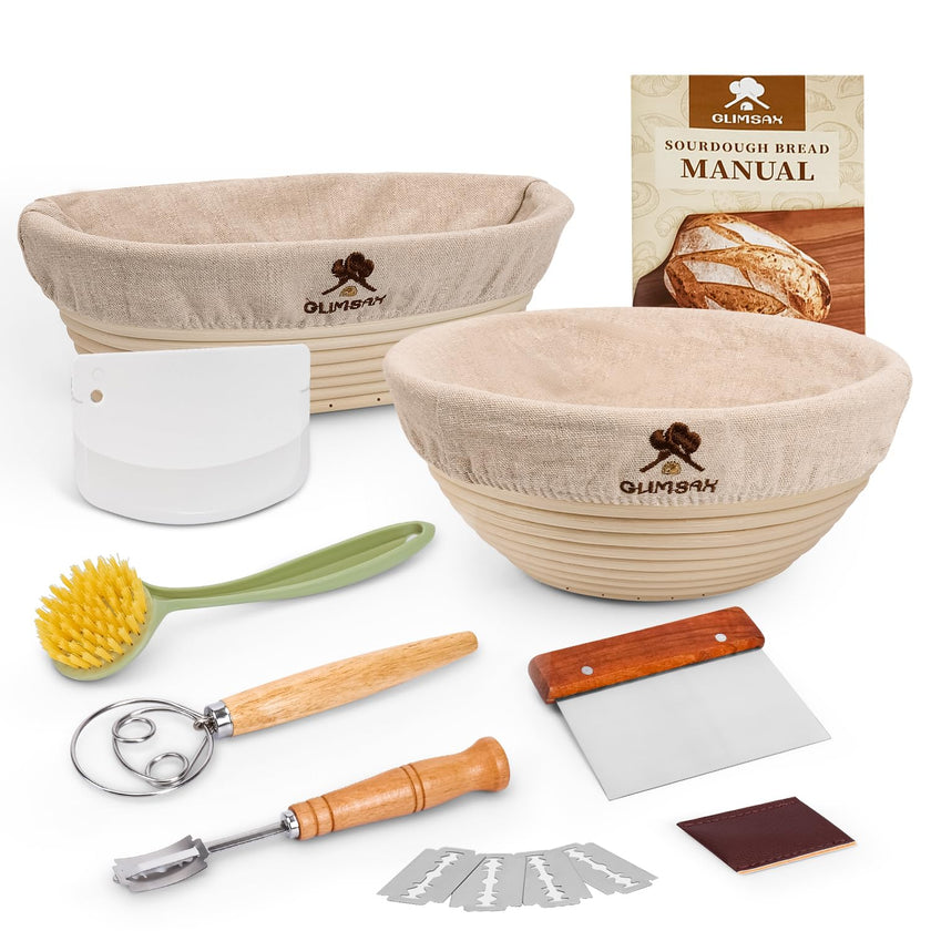 Glimsax Banneton Proofing Basket Set of 2, 9