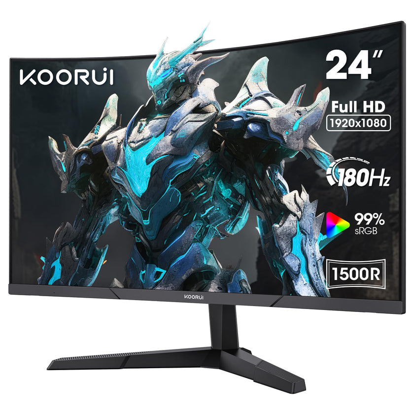 KOORUI 24 Inch Curved Gaming Monitor, 180Hz 1080P 1500R, Adaptive Sync, HDR 🍁 All In One Marketplace Canada