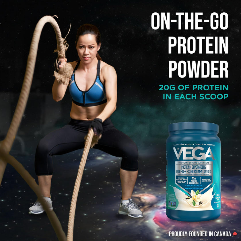 Vega Protein + Supergreens Vegan Plant Based Protein Powder – 20g Organic Pea Protein, Dairy-free, Healthy Breakfast Shake – Vanilla, 21 Servings, 614 grams (Pack of 1) 🍁 All In One Marketplace Canada