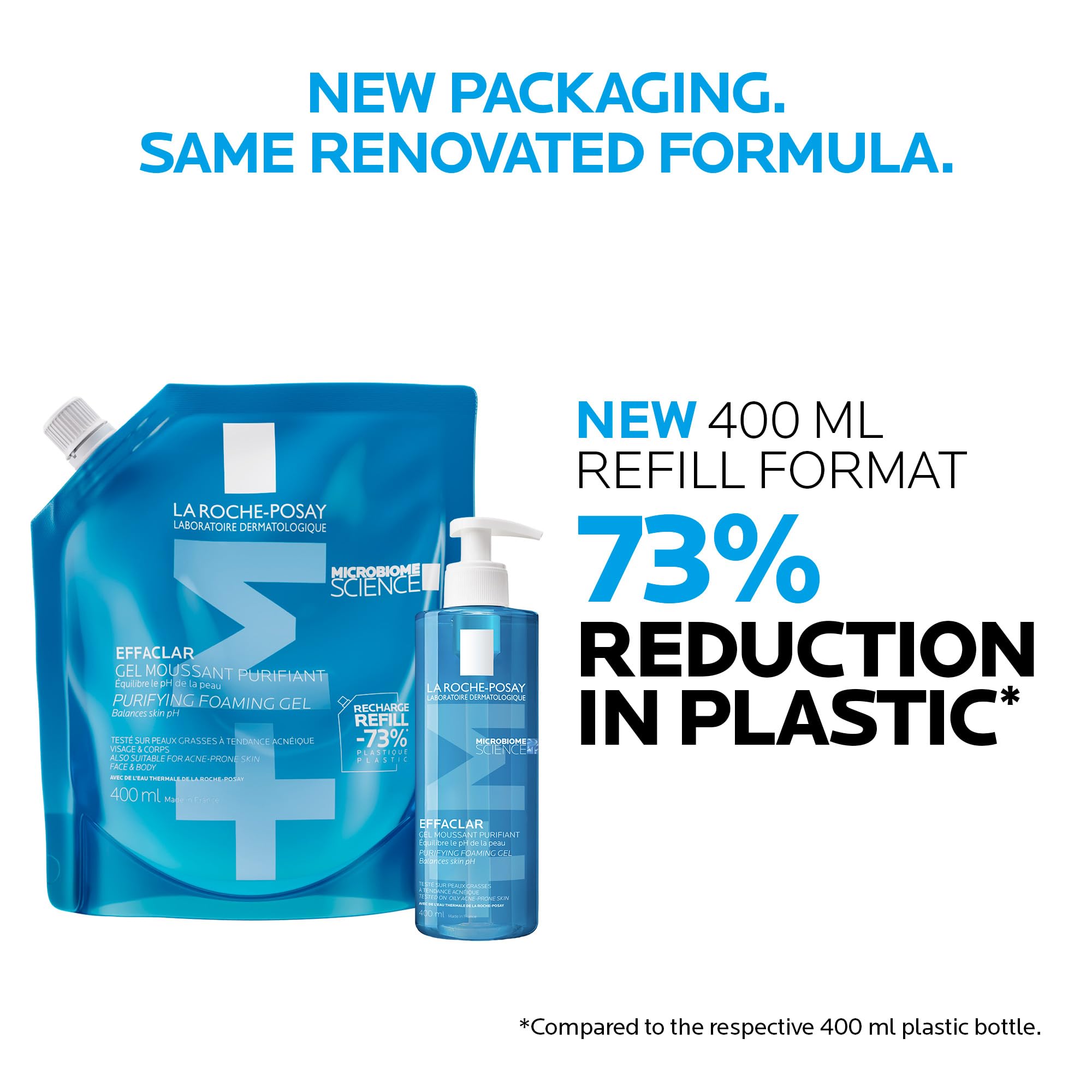 La Roche Posay Face Wash Gel Cleanser Refill, Effaclar Gentle Purifying Foaming Gel for Oily and Sensitive Acne-Prone Skin. Alcohol-free, Soap-Free, Paraben-free, Non-Comedogenic, 400mL 🍁 All In One Marketplace Canada