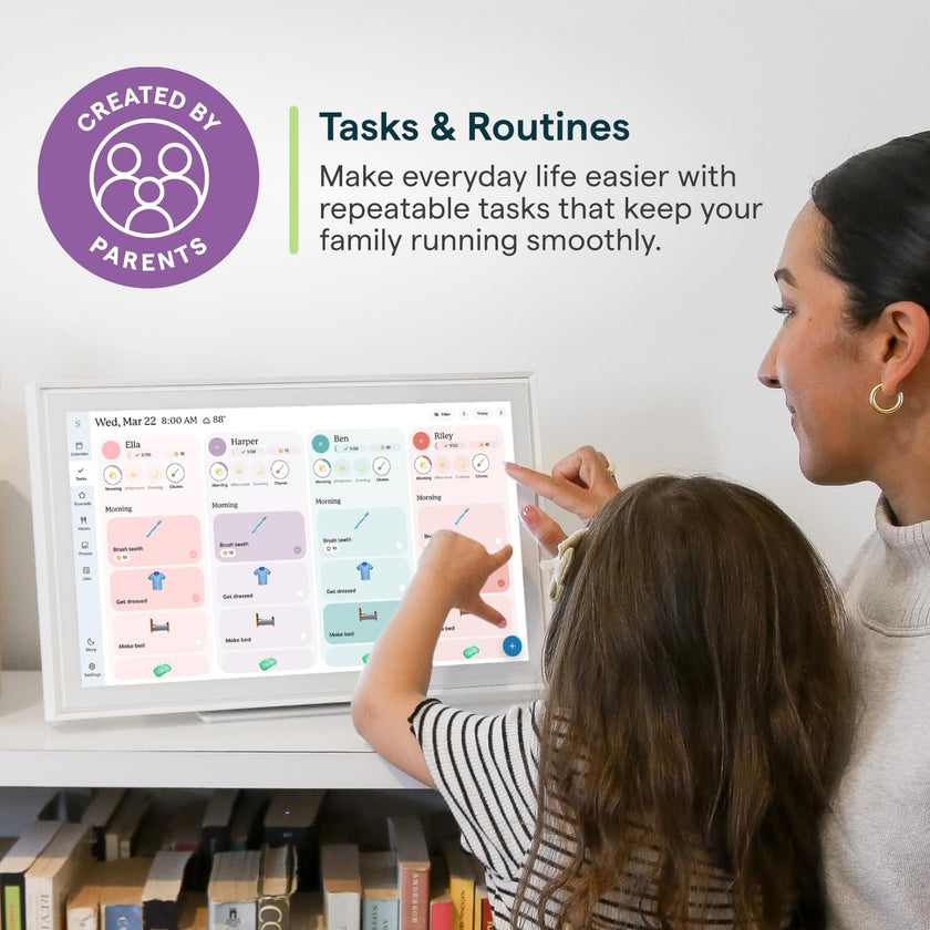 Skylight Calendar: 15-inch Wall Planner Digital Calendar & Chore Chart, Smart Touchscreen Interactive Display for Family Schedules – Wall Mount Included, Great for Organizing Your 2026 Calendar 🍁 All In One Marketplace Canada