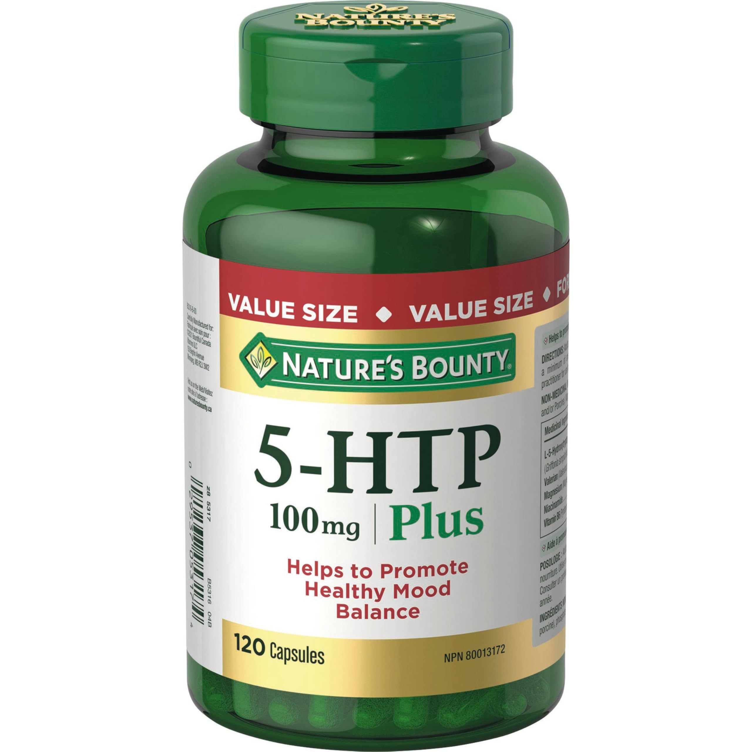 NATURE'S BOUNTY 5-HTP 100 mg Plus, Helps Promote Healthy Mood Balance, 51.8 g 🍁 All In One Marketplace Canada