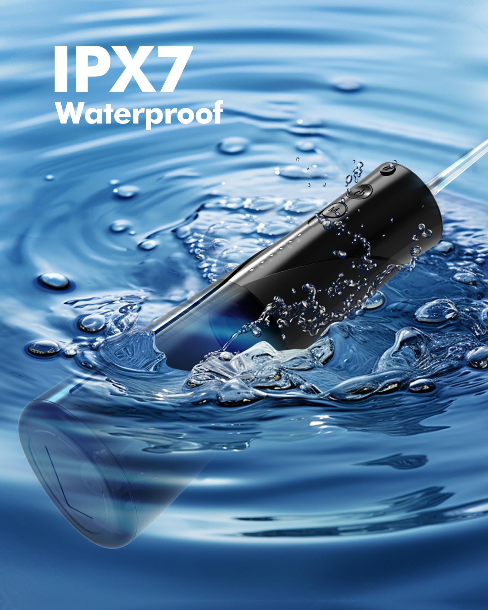 WAFLOO Water Flossers - Portable 300ML Larger Tank Waterflosser IPX7 Waterproof Floss for Home Travel, 5 Modes, 6 Flossing Tips 🍁 All In One Marketplace Canada
