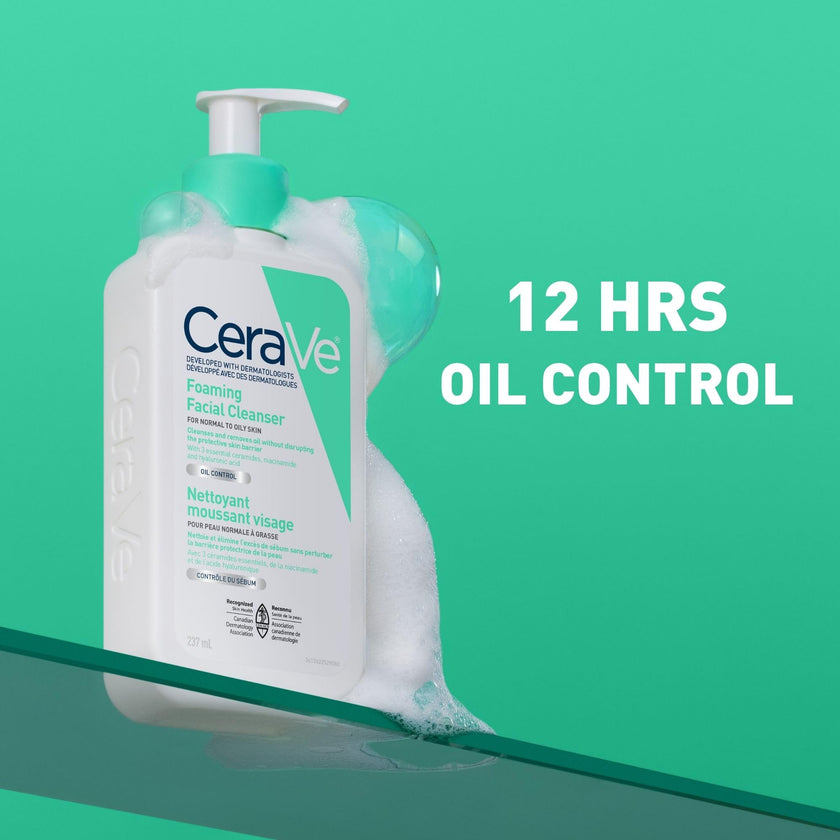 CeraVe Foaming Face Wash, Gentle Face Cleanser for Men & Women with Hyaluronic Acid, Niacinamide, Ceramides. Makeup Remover for oily skin, Fragrance-Free, Non-Comedogenic, Sensitive Skin, 473ML 🍁 All In One Marketplace Canada