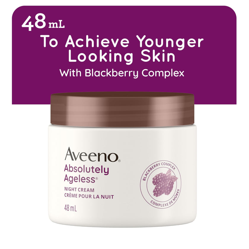 Aveeno Absolutely Ageless Night Cream/Aveeno Absolutely Ageless Restorative Night Cream, Anti Aging Moisturizer, Vitamins, Blackberry Complex, 48-mL 🍁 All In One Marketplace Canada