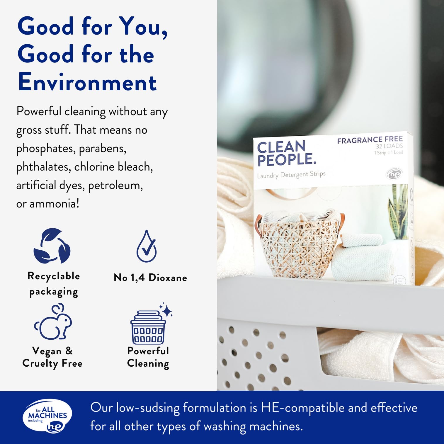 Clean People Laundry Detergent Sheets - Recyclable Packaging, Hypoallergenic, Stain Fighting - Ultra Concentrated, Laundry Soap - Fresh Scent, 192 Pack 🍁 All In One Marketplace Canada
