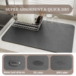 MontVoo-Absorbent Dish Drying Mat-Kitchen Counter Rubber Backed Water Absorbing Drying Mat-Hide Stain Under Dish Mat Quick Dry Coffee Mat-Dark Grey 12''x19'' 🍁 All In One Marketplace Canada
