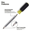 Klein Tools 32500 11-in-1 Screwdriver/Nut Driver Set, 8 Bits (Phillips, Slotted, Torx, Square), 3 Nut Driver Sizes, Cushion Grip Handle 🍁 All In One Marketplace Canada