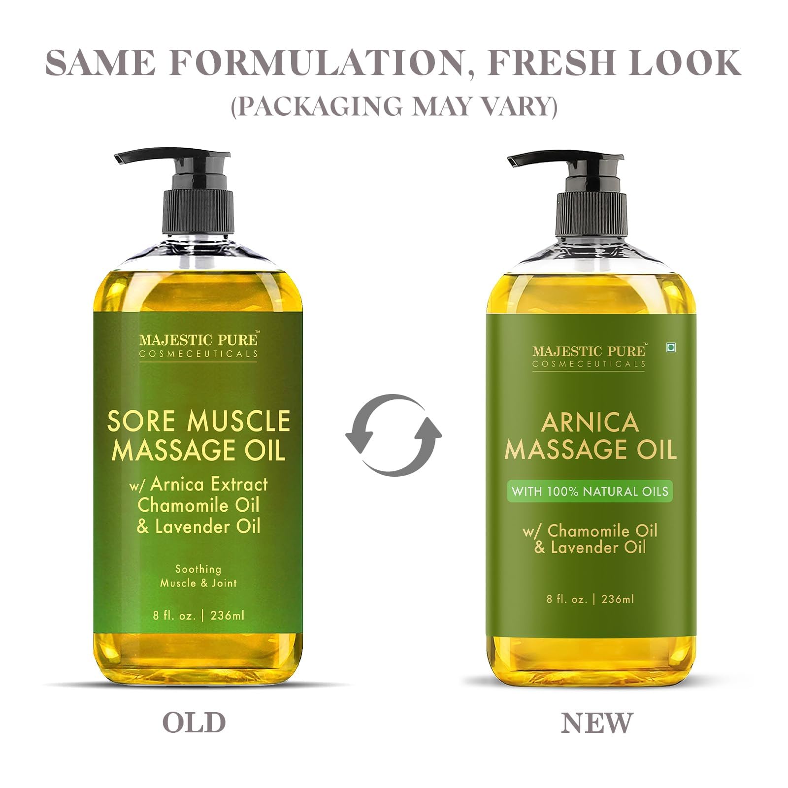 MAJESTIC PURE Arnica Massage Oil for Massage Therapy - with Lavender and Chamomile Essential Oils - Multipurpose Instant Absorption Full Body Massage - 8 fl. oz 🍁 All In One Marketplace Canada