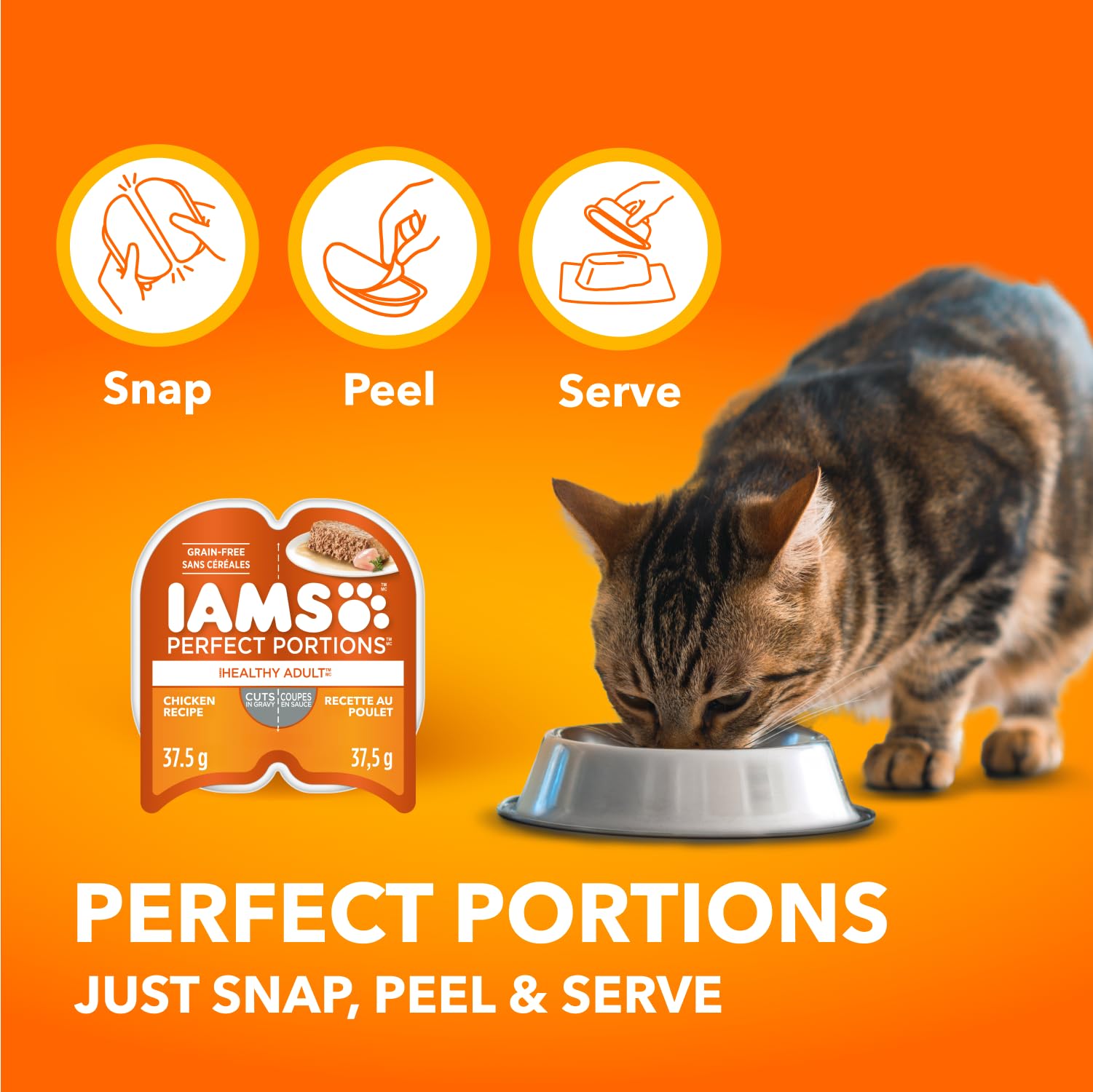 IAMS Perfect Portions Healthy Adult Wet Cat Food Cuts in Gravy - Chicken and Indoor Chicken 12CT Multipack, 75g 🍁 All In One Marketplace Canada