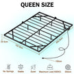 LOAKEKEL Queen Bed Frame, with USB Charging Station, Floating Bed Frame Queen Size with Smart LED Lights, Metal Platform Bed, Heavy Duty Steel Slat, No Box Spring Needed, Easy Assembly, HBF150BK 🍁 All In One Marketplace Canada