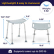 Drive Medical RTL12203KDR Shower Chair, Adjustable Stool with Suction Feet, Seat for Inside Shower or Tub, Bathroom Bench Bath Chair for Elderly and Disabled, 300 LB Weight Cap 🍁 All In One Marketplace Canada