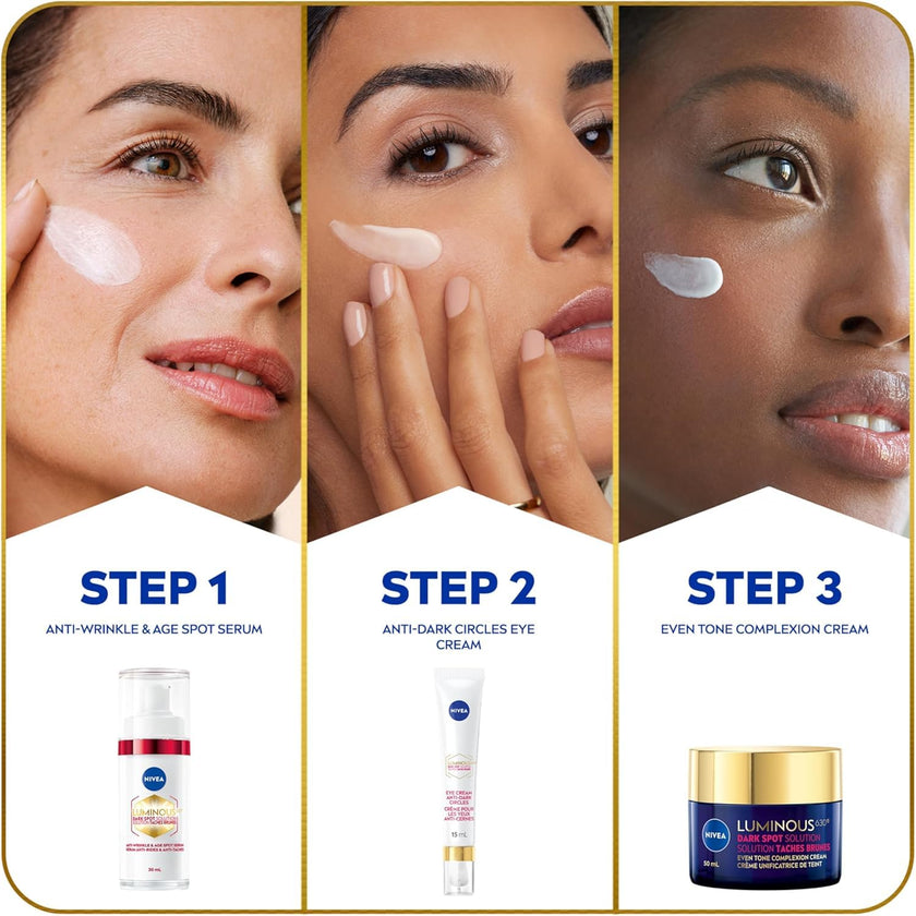 NIVEA LUMINOUS630 Anti-Wrinkle & Spot Face Serum, Hyaluronic Acid, 30mL 🍁 All In One Marketplace Canada