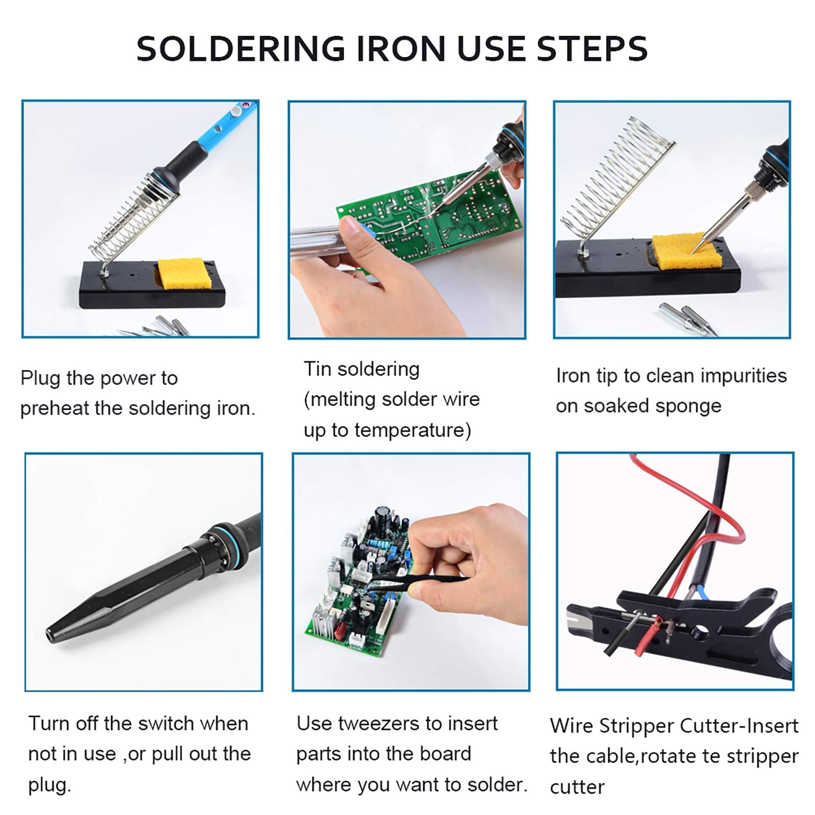 HANDSKIT Soldering Iron Kit, 60W Adjustable Temperature Welding Tool, 5pcs Soldering Iron Tip, Soldering Iron Stand, Desoldering Pump, Tweezers, Solder Wire, Carry Bag 🍁 All In One Marketplace Canada