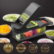 Vegetable Chopper Cutter Slicer Multifunctional 13-in-1 Food Veggie Onion Potato Fruit Chopper Cutter Dicer with Container, 8 Interchangable Blades, Hand Protector, Drain Strainer, Cleaning Brush 🍁 All In One Marketplace Canada