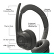 Logitech Zone 301 Wireless Bluetooth Headset with Noise-Canceling Microphone, Compatible with Windows, Mac, Chrome, Linux, iOS, iPadOS, Android – Graphite 🍁 All In One Marketplace Canada