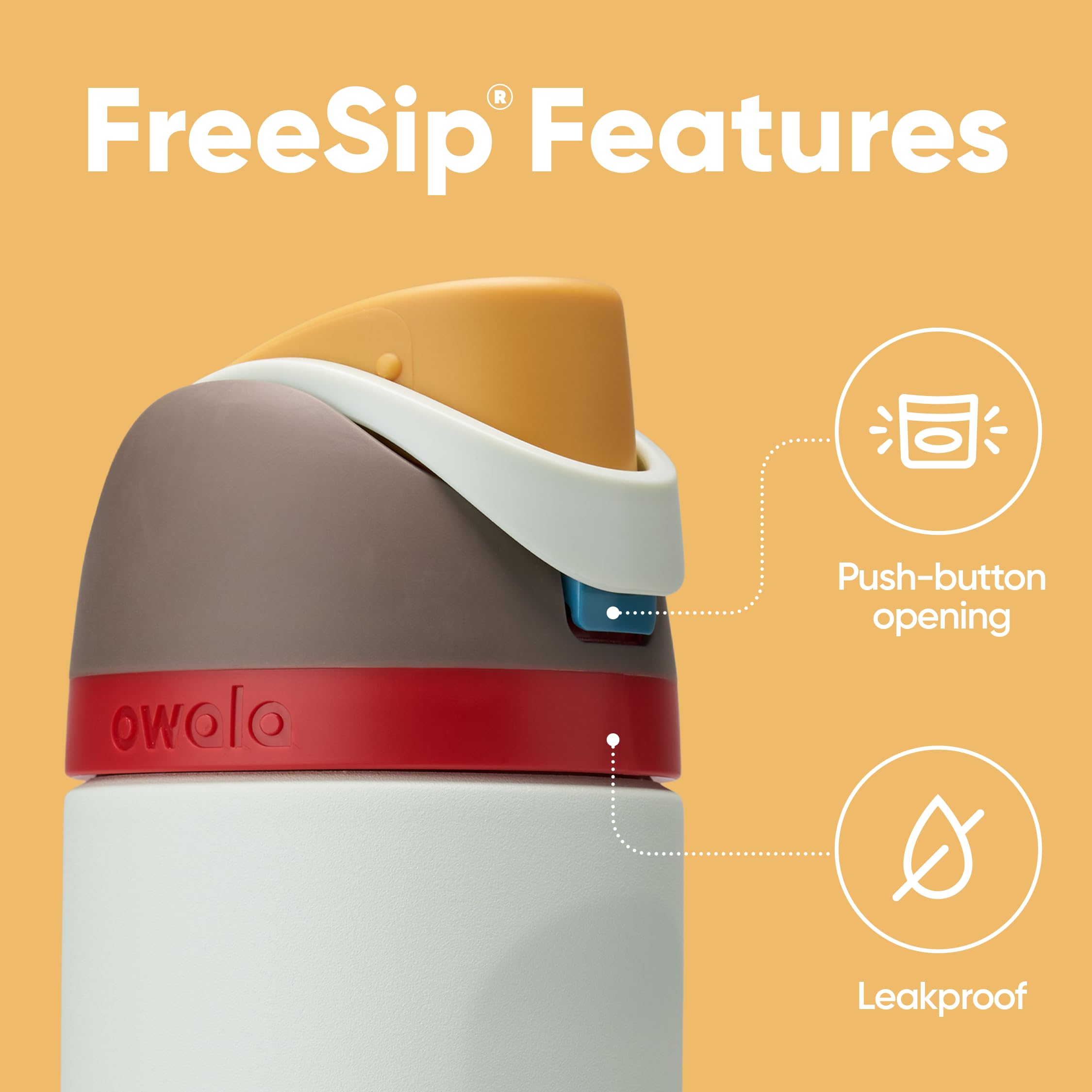 Owala FreeSip Insulated Stainless Steel Water Bottle with Straw for Sports and Travel, BPA-Free, 24-oz, Boneyard 🍁 All In One Marketplace Canada