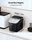 EUHOMY Countertop Ice Maker Machine with Handle, 26lbs in 24Hrs, 9 Ice Cubes Ready in 6 Mins, Auto-Cleaning Portable Ice Maker with Basket and Scoop, for Home/Kitchen/Camping/RV. (Black) 🍁 All In One Marketplace Canada