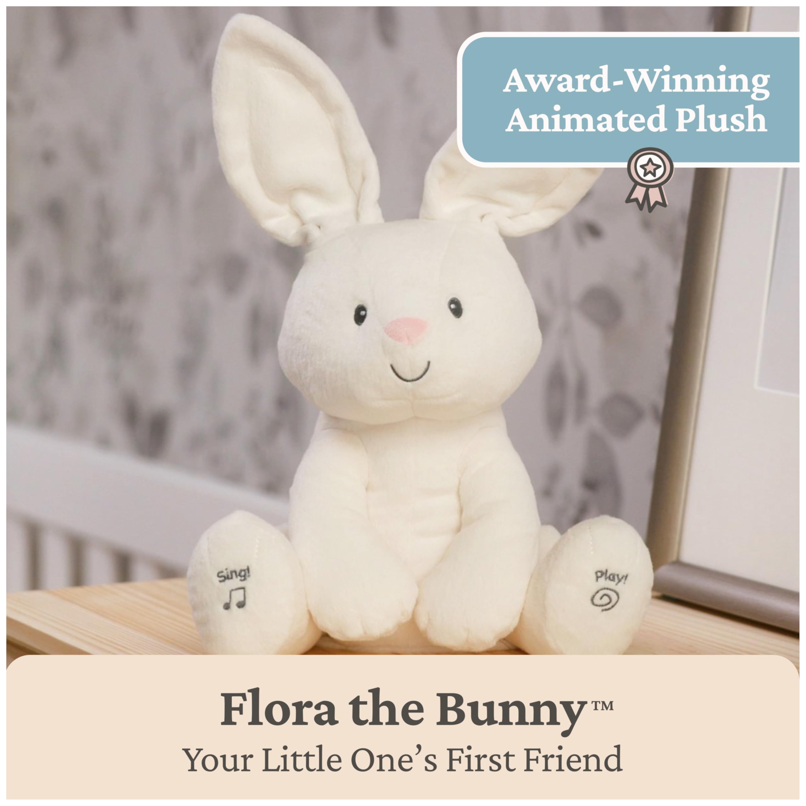 GUND Baby Flora Bunny 12-Inch Interactive Animated Musical Baby Toy 🍁 All In One Marketplace Canada