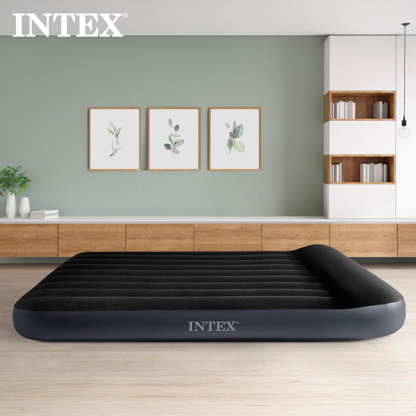 INTEX 64147ED Dura-Beam Standard Pillow Rest Air Mattress: Fiber-Tech – Full Size – Built-in Electric Pump – 10in Bed Height – 600lb Weight Capacity 🍁 All In One Marketplace Canada
