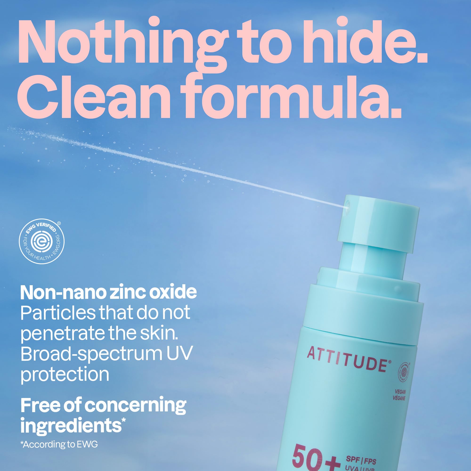 ATTITUDE Baby Mineral Sunscreen Lightweight Lotion SPF 50, Broad Spectrum Zinc Oxide, EWG Verified, Non-Nano, Water-Resistant 80 Minutes, Non-Greasy for Face & Body, Vegan, Unscented, 80 grams 🍁 All In One Marketplace Canada