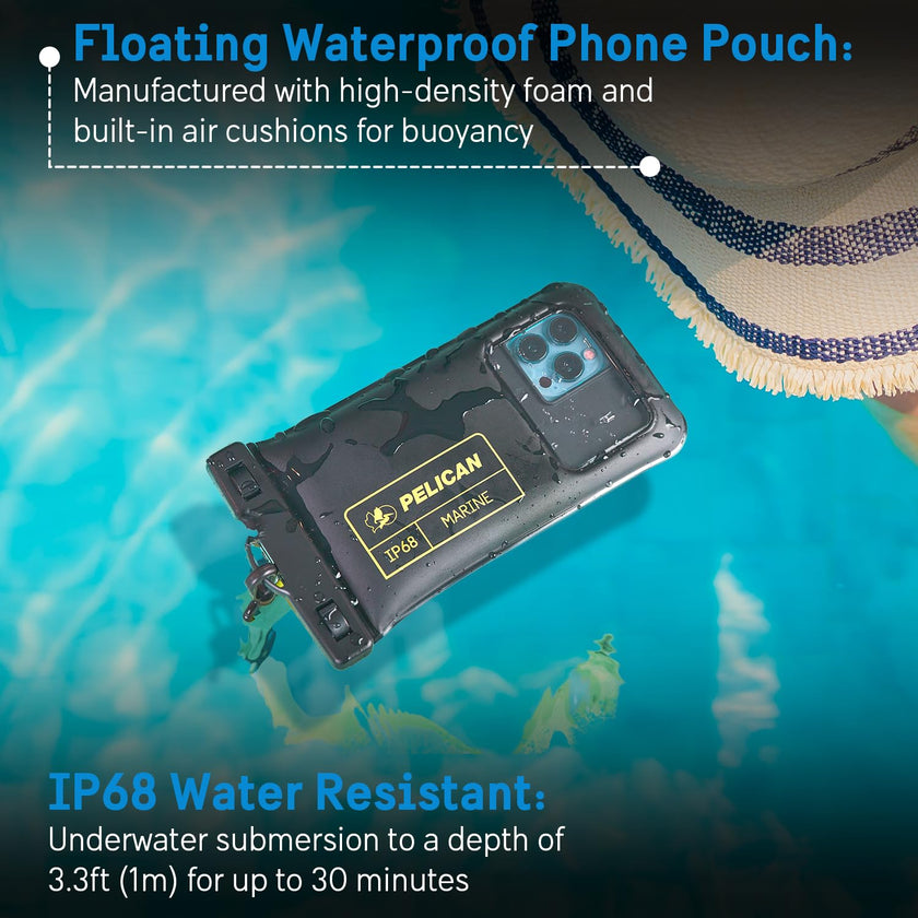 Pelican Marine Waterproof Phone Pouch (Regular) - Black/Hi-Vis Yellow 🍁 All In One Marketplace Canada