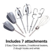 Hamilton Beach 6-Speed Electric Hand Mixer for Baking, 275W, Easy Clean Beaters, Dough Hooks, Whisk, Snap-On Storage Case, Blue (62677J) 🍁 All In One Marketplace Canada