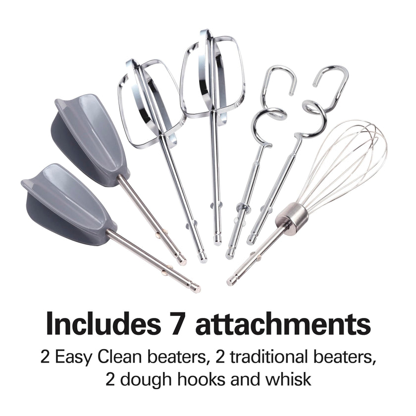 Hamilton Beach 6-Speed Electric Hand Mixer for Baking, 275W, Easy Clean Beaters, Dough Hooks, Whisk, Snap-On Storage Case, Blue (62677J) 🍁 All In One Marketplace Canada