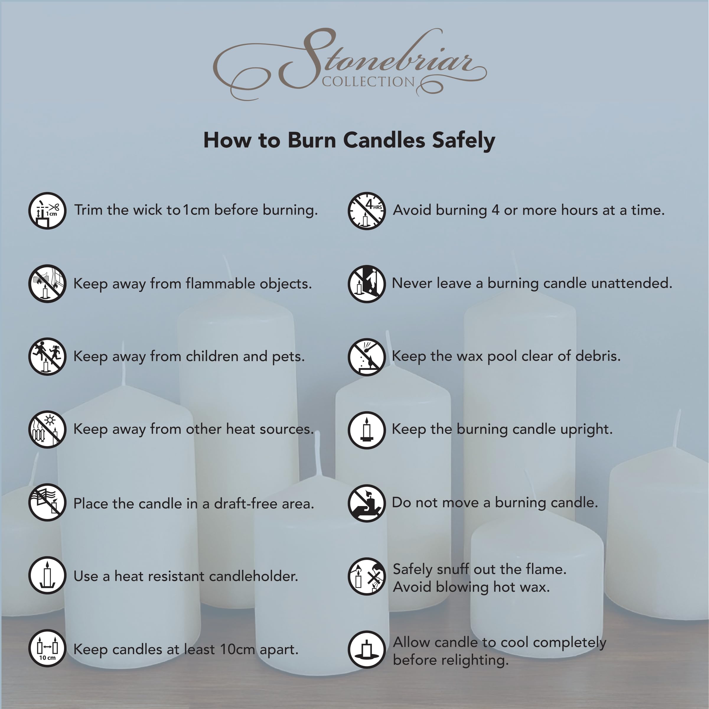 Stonebriar Unscented White Tall Pillar Candles, 65 Hour Burning Candle Pillars, Perfect for Decor, Weddings, Emergencies 3