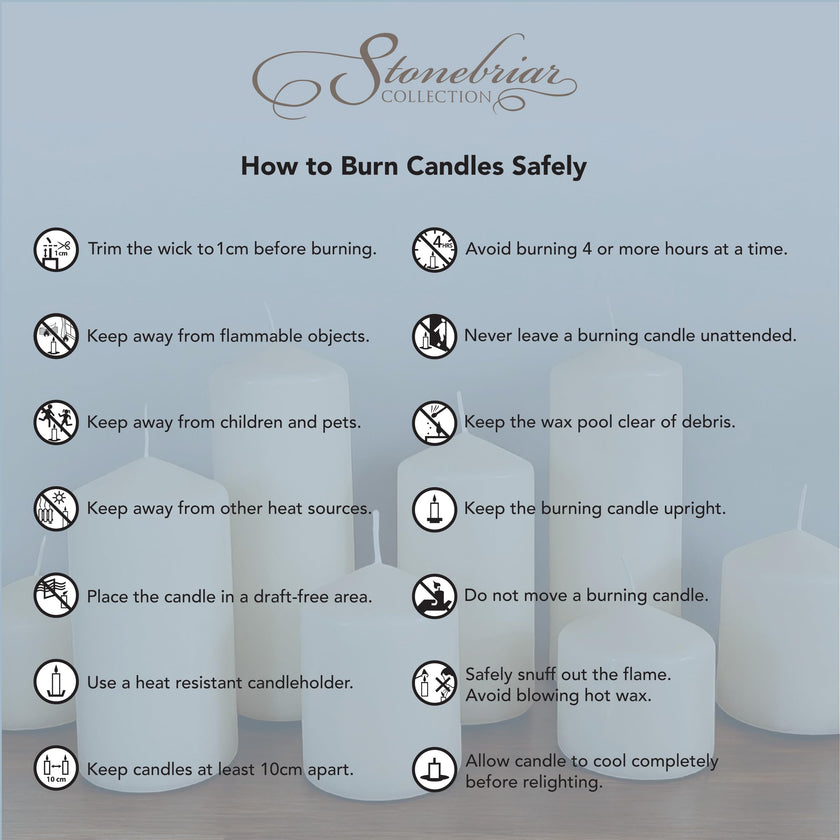 Stonebriar Unscented White Tall Pillar Candles, 65 Hour Burning Candle Pillars, Perfect for Decor, Weddings, Emergencies 3
