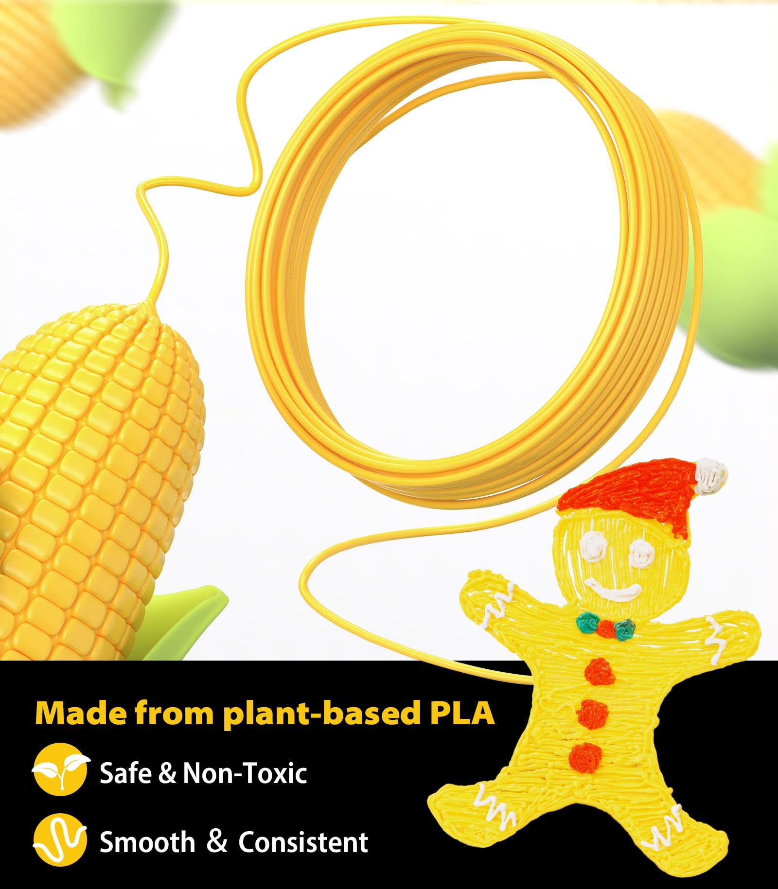 3D Pen Filament Refills 15 Colors, Each Color 16 Feet Total 240 Feet, 1.75 mm Pla Filament Comes with 2 Finger Caps & Copybook,3D Printing Pen Filament Refills Compatible with Mynt3d,scrib3d 3D Pen 🍁 All In One Marketplace Canada