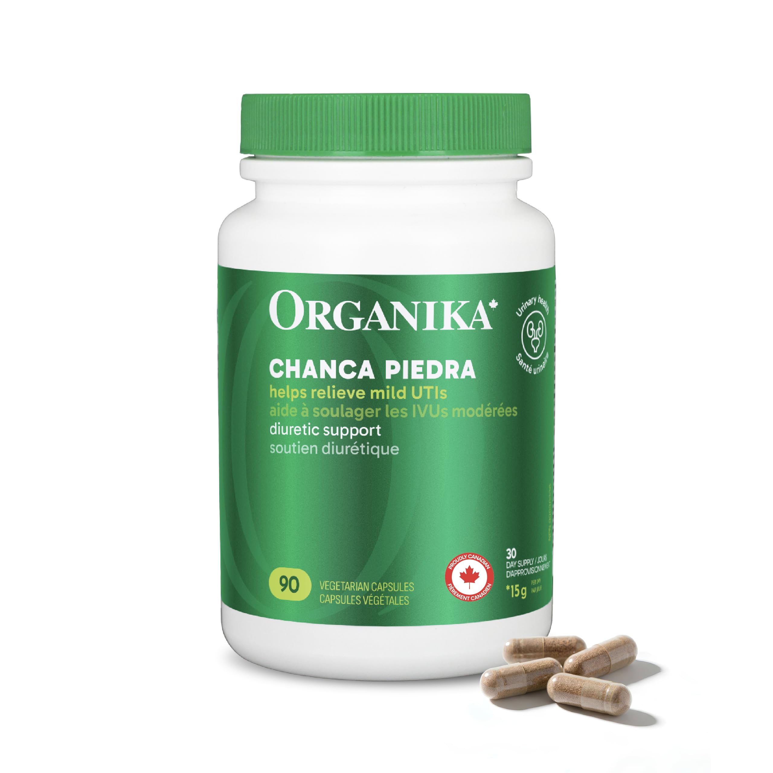 Organika Canadian-Made Chanca Piedra 500 mg - UTI Support | Kidney, Gallblader and Urinary Support, Cleansing- 90 vcaps 🍁 All In One Marketplace Canada