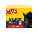 Glad Black Garbage Bags - Regular 74 Litres - Value Pack 100 Trash Bags, Made in Canada of Global Components 🍁 All In One Marketplace Canada