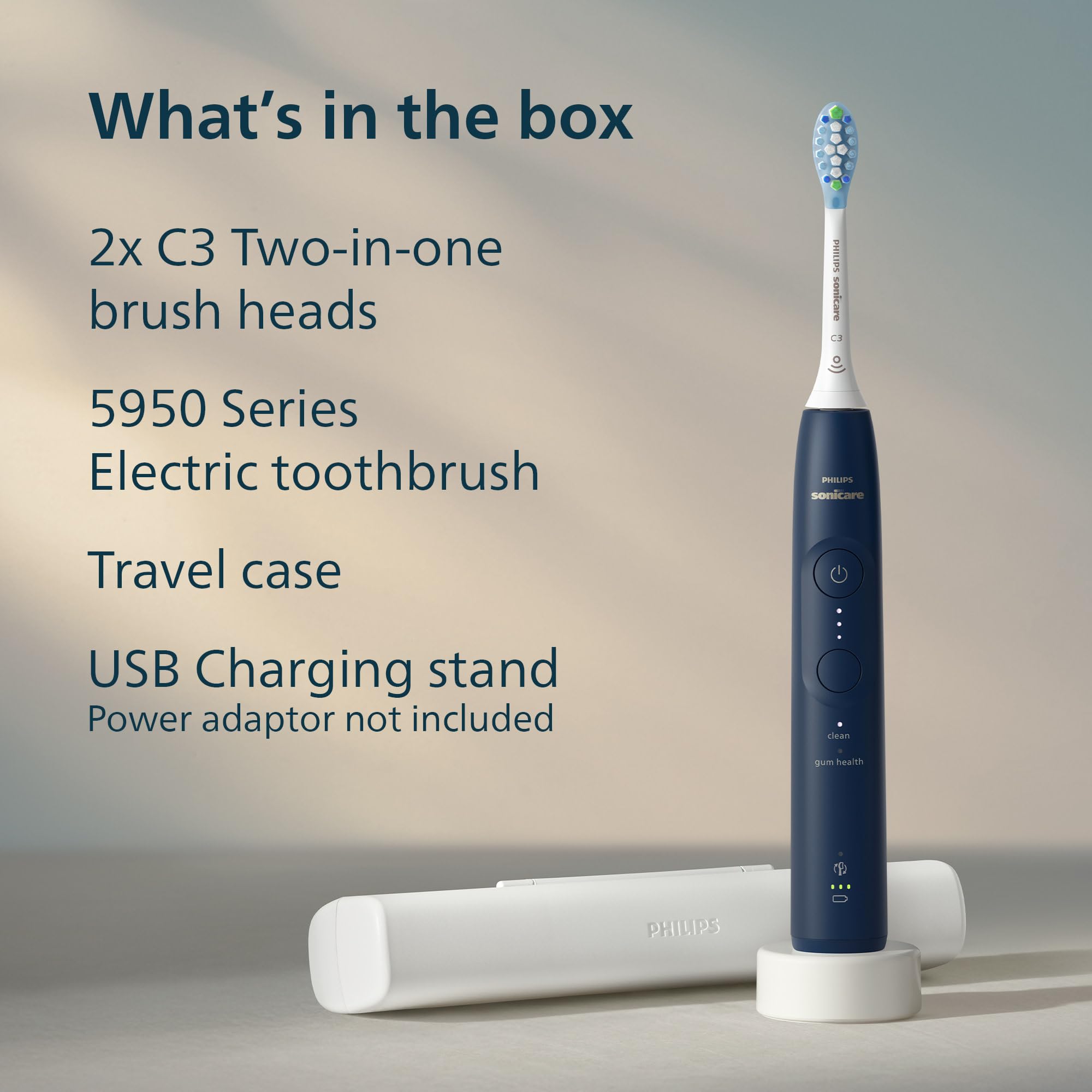 Philips Sonicare 5950 Rechargeable Electric Toothbrush, 2 Brush Heads, Blue 🍁 All In One Marketplace Canada