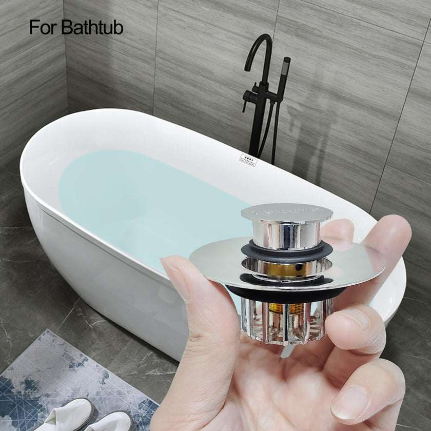 LEKEYE Tub Stopper | Shower Drain Hair Catcher | Pop-up Drain Stopper with Strainer | Bathroom Bathtub Plug | Drain Protector for 1-1/2 to 1-3/4