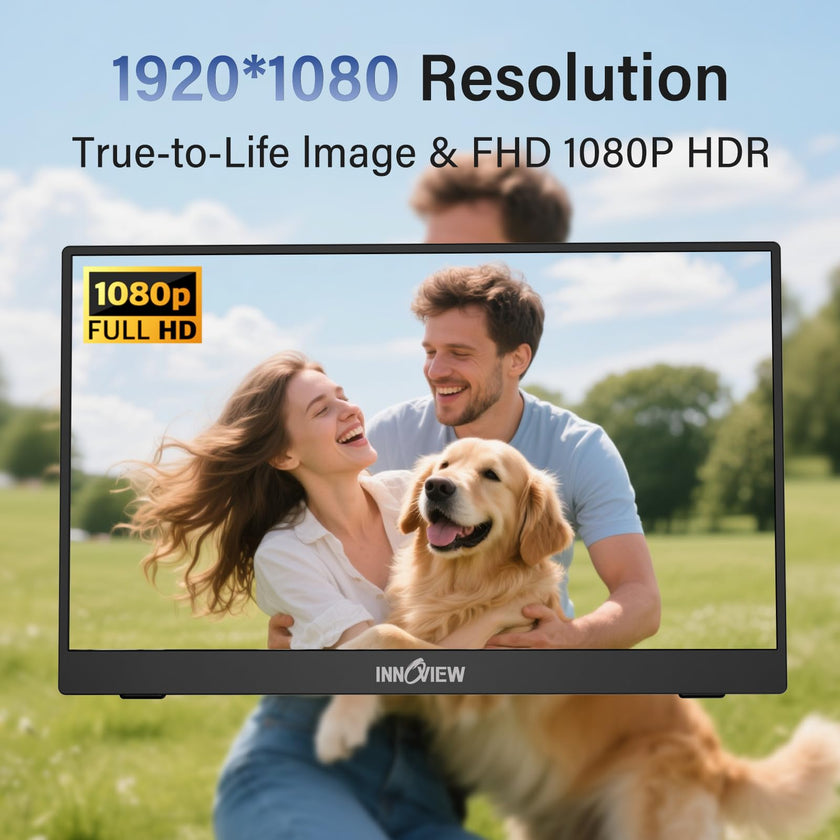 InnoView Portable Monitor, 15.6 Inch FHD 1080P USB C HDMI Second External Monitor for Laptop, Desktop, MacBook, Phones, Tablet, PS5/4, Xbox, Switch, Built-in Speaker with Smart Cover 🍁 All In One Marketplace Canada