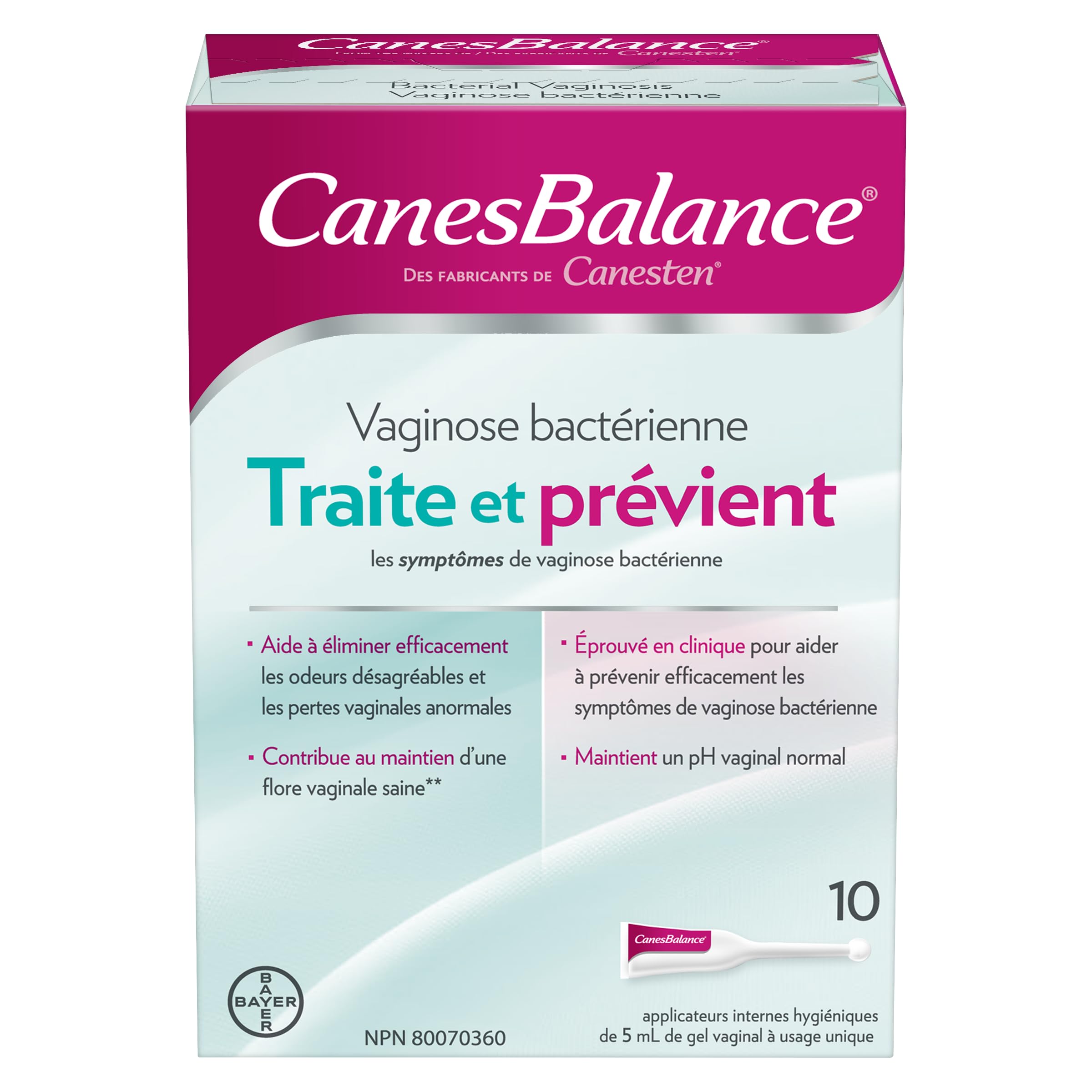 CanesBalance Bacterial Vaginosis Treatment and Prevention Gel - Treat And Prevent BV Symptoms, BV Treatment For Women, Relieves Vaginal Odor, Maintains Normal Vaginal pH, 10 Single-Use Applicators 🍁 All In One Marketplace Canada