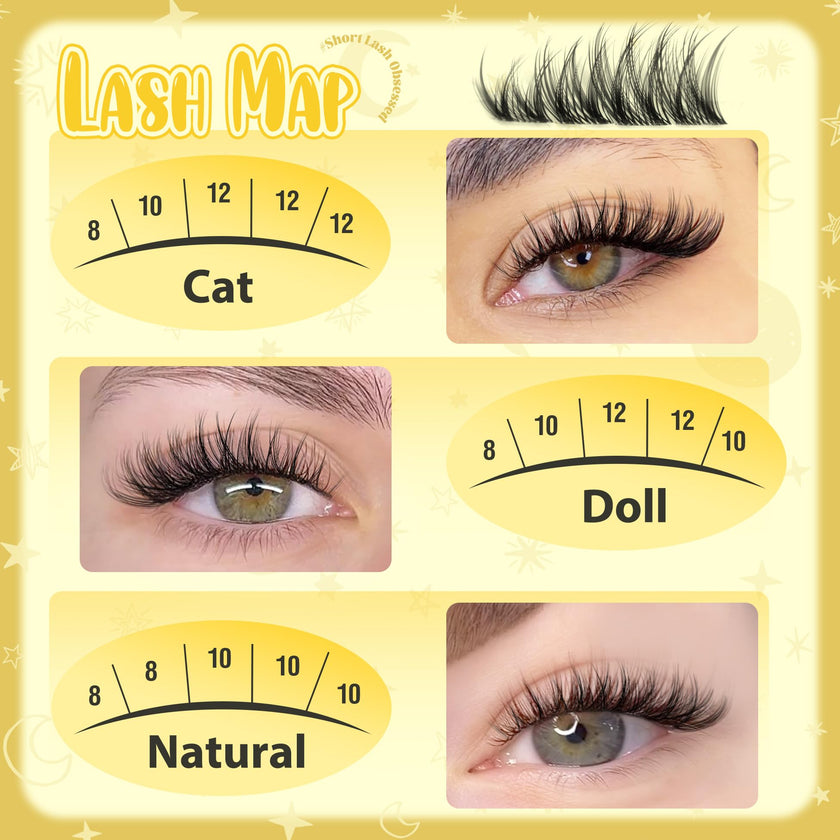 Lash Clusters Natural Eyelash Clusters 8-12MM Wispy Lash Extensions C Curve Individual Lashes Clear Band Cluster Lashes Clean Makeup DIY Lash Pack (Short Ver.) 🍁 All In One Marketplace Canada