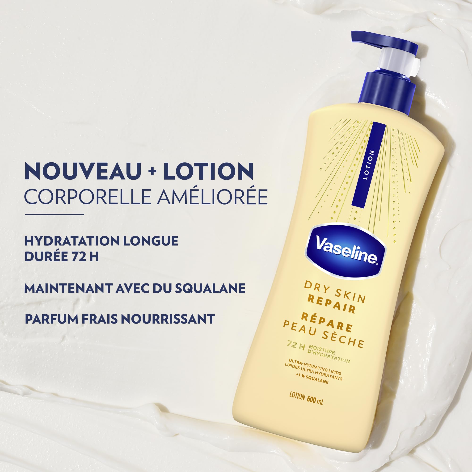 Vaseline Dry Skin Repair Lotion Ultra-Hydrating 72H Moisture, 600mL, 4-Pack 🍁 All In One Marketplace Canada