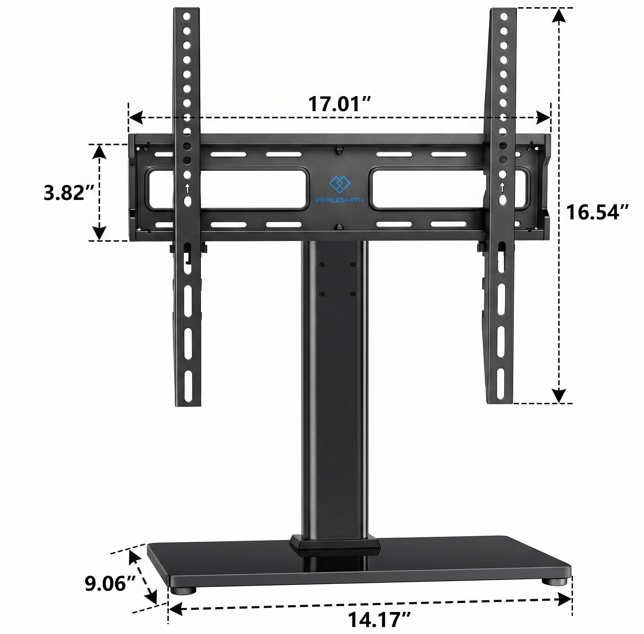 PERLESMITH Swivel Universal TV Stand/Base - Table Top TV Stand for 24-60 inch LCD LED TVs - Height Adjustable TV Mount Stand with Tempered Glass Base, VESA 400x400mm, Holds up to 99lbs PSTVS09 🍁 All In One Marketplace Canada