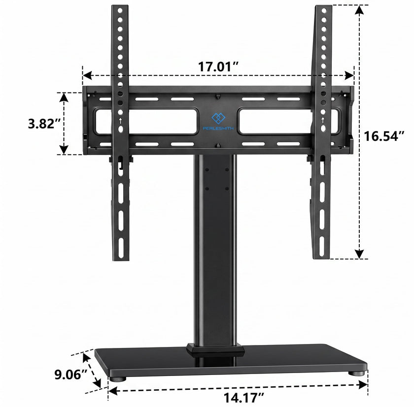 PERLESMITH Swivel Universal TV Stand/Base - Table Top TV Stand for 24-60 inch LCD LED TVs - Height Adjustable TV Mount Stand with Tempered Glass Base, VESA 400x400mm, Holds up to 99lbs PSTVS09 🍁 All In One Marketplace Canada