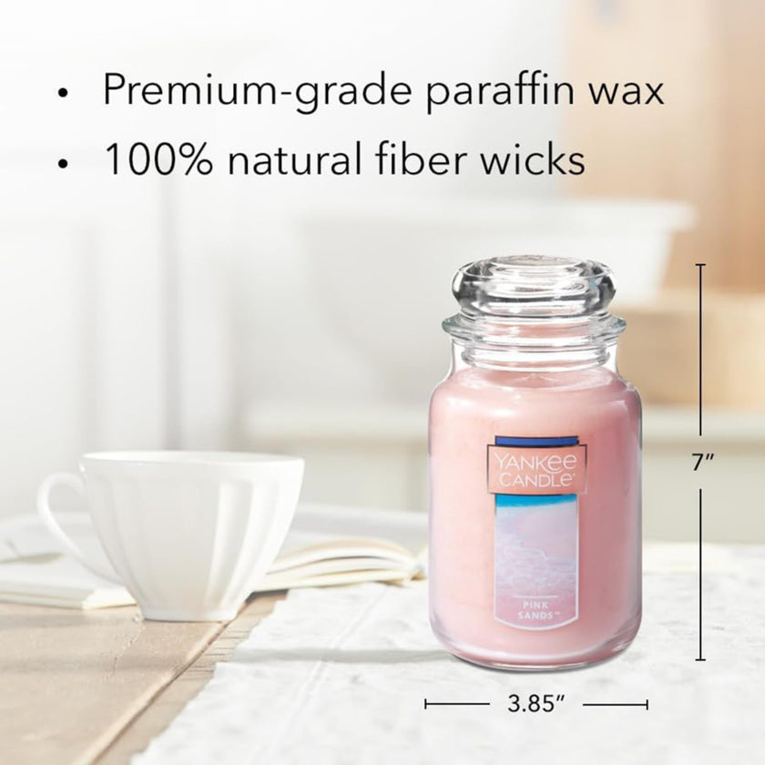 Yankee Candle Scented Candle, Pink Sands, Original Large Jar Candle, 110-150 Hours of Burn Time, 22 oz. 🍁 All In One Marketplace Canada